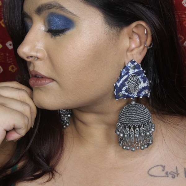 Indigo hamsa Jhumka